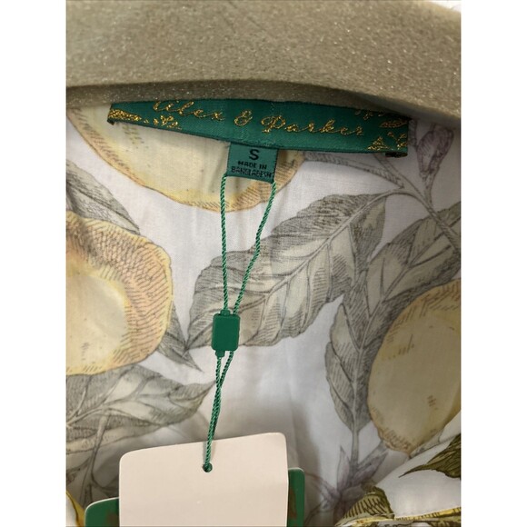 NWT Alex & Parker Small Lemon Floral Dress, Drawstring Waist Light Cotton - Picture 3 of 10